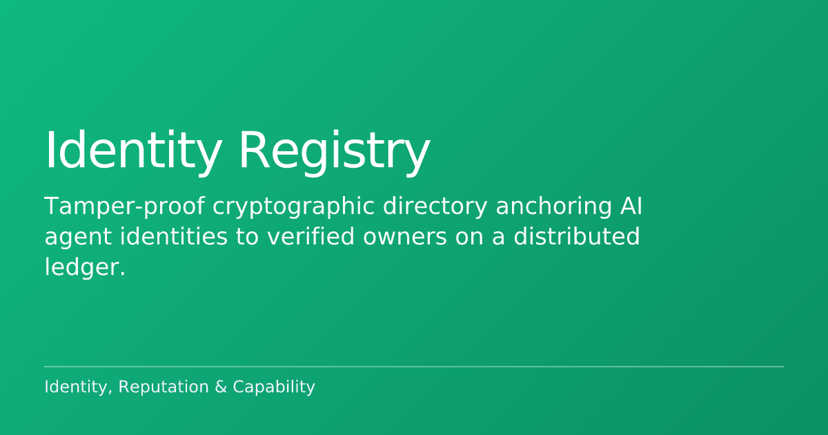 Identity Verification Architecture for the AI Agent Era | Identity Registry